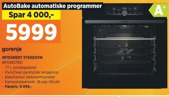 POWER gorenje INTEGRERT STEKEOVN BPS9657BG tilbud