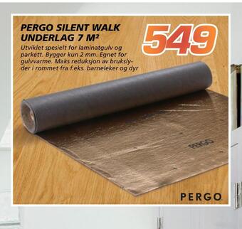 Coop Byggmix Pergo silent walk underlag 7 m2 tilbud