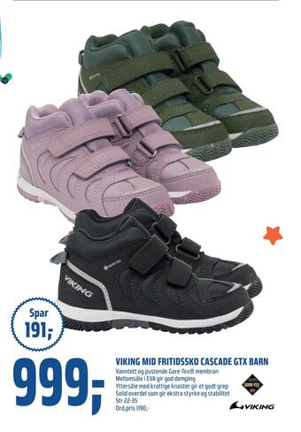 Coop Obs Viking mid fritidssko cascade gtx barn tilbud
