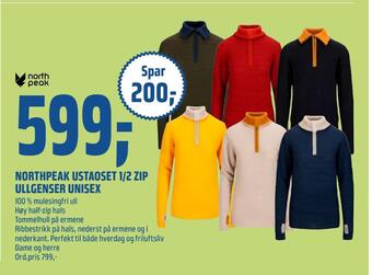 Coop Obs Northpeak ustaoset 1/2 zip ullgenser unisex tilbud