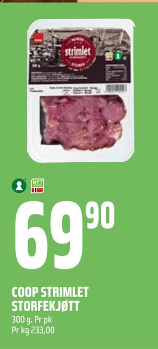 Coop Obs Coop strimlet storfekjøtt tilbud