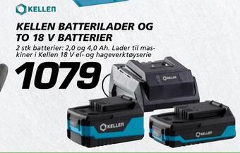 Coop Byggmix Kellen batterilader og to 18 v batterier tilbud