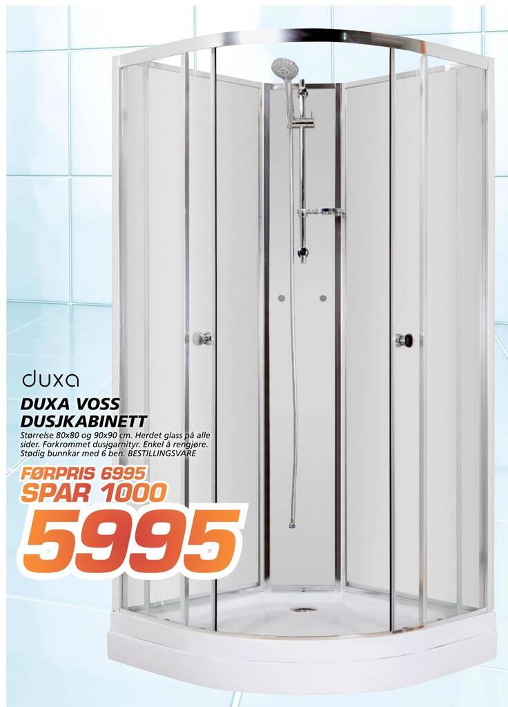 Coop Byggmix Duxa voss dusjkabinett tilbud