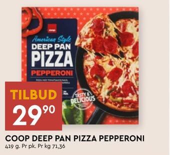 Coop Mega Coop deep pan pizza pepperoni tilbud