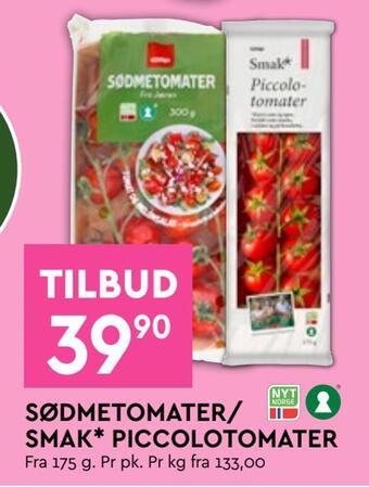 Coop Mega Sødmetomater/ smak* piccolotomater tilbud