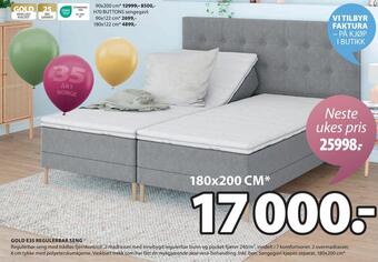 JYSK Gold e35 regulerbar seng tilbud