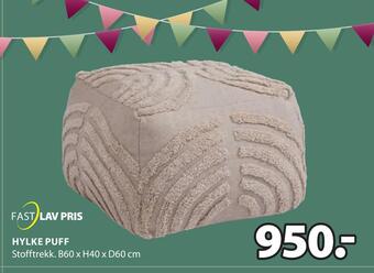 JYSK Hylke puff tilbud
