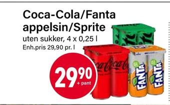 Nærbutikken Coca-cola/fanta appelsin/sprite tilbud