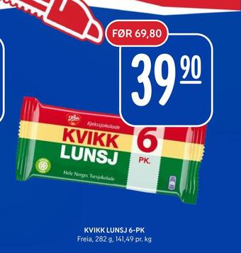 Rema 1000 Kvikk lunsj 6-pk tilbud