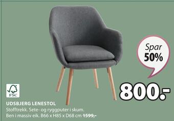 JYSK Udsbjerg lenestol tilbud