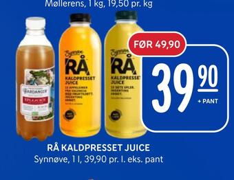 Rema 1000 Rå kaldpresset juice tilbud