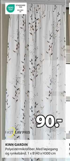 JYSK Kinn gardin tilbud