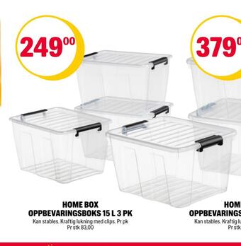 Coop Extra Home box oppbevaringsboks 15 l 3 pk tilbud