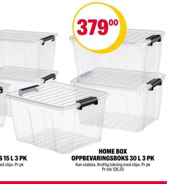 Coop Extra Home box oppbevaringsboks 30 l 3 pk tilbud