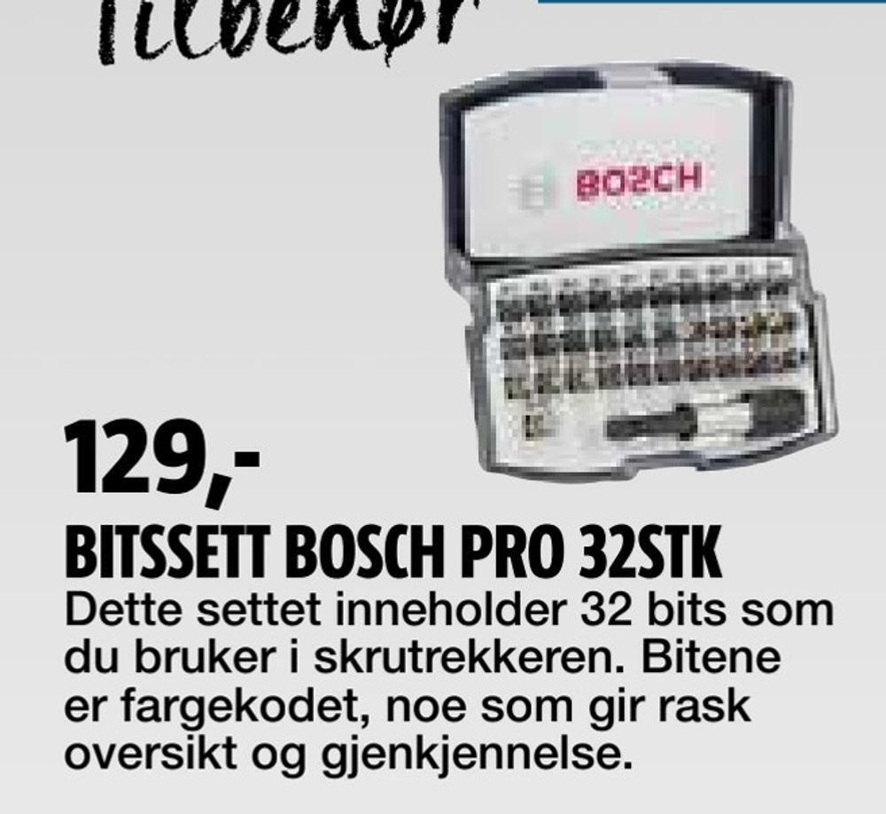 Bauhaus Bitssett bosch pro 32stk tilbud