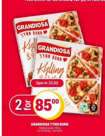 Coop Extra Grandiosa tynn bunn tilbud