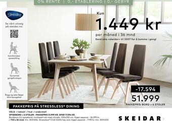 Skeidar Spisebord + 6 stoler tilbud