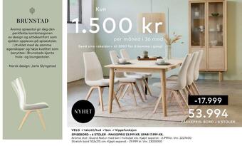 Skeidar Spisebord + 6 stoler tilbud