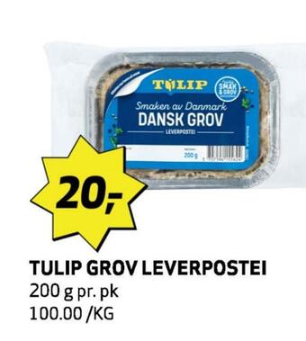 Bunnpris Tulip grov leverpostei tilbud
