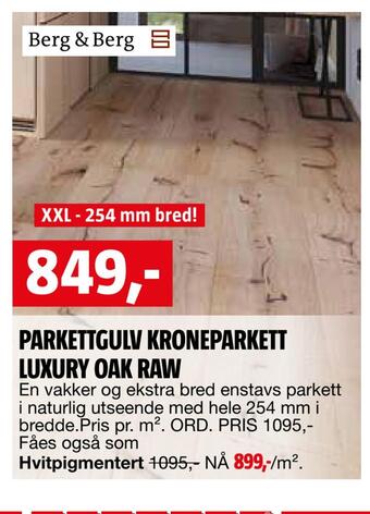 Bauhaus Parkettgulv kroneparkett luxury oak raw tilbud