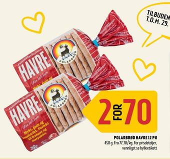 Coop Prix Polarbrød havre 12 pk tilbud
