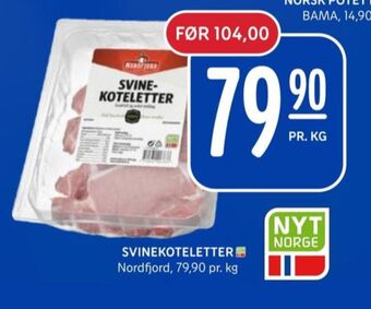 Rema 1000 Nordfjord svinekoteletter tilbud