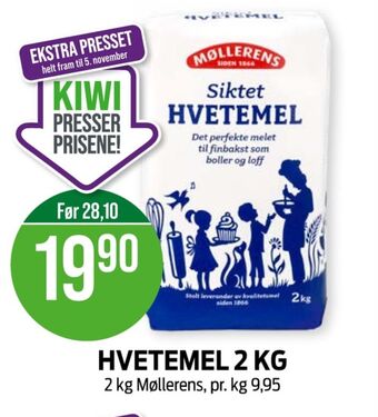 Kiwi Møllerens hvetemel siktet tilbud
