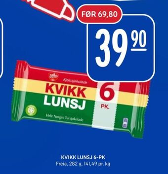 Rema 1000 Kvikk lunsj sjokoladebar tilbud