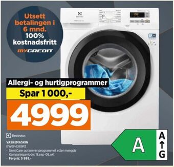 POWER Electrolux vaskemaskin tilbud