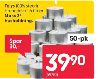 Rusta Ukjent telys tilbud