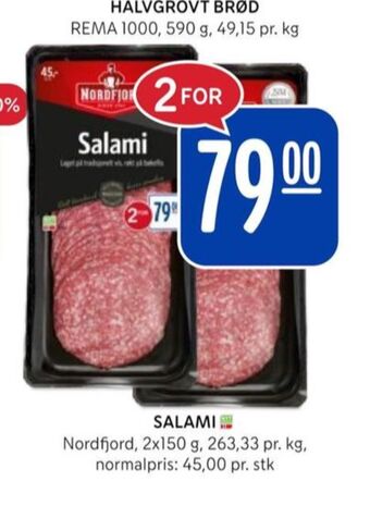 Rema 1000 Nordfjord salami tilbud