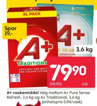 Rusta A+ vaskemiddel-flytende tilbud