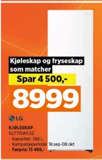 POWER Lg kjøleskap tilbud