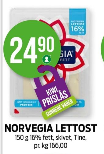 Kiwi Norvegia skiveost tilbud