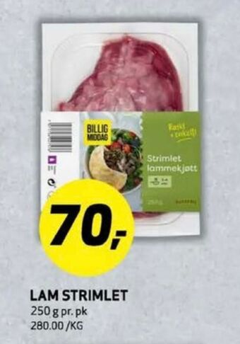 Bunnpris Billig middag lammekjøtt tilbud