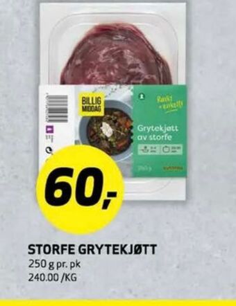 Bunnpris Billig middag storfekjøtt tilbud