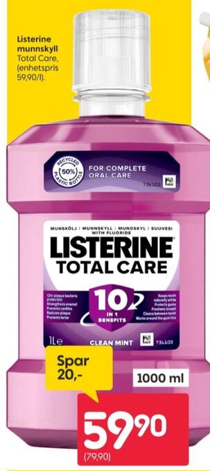 Rusta Listerine munnskyll tilbud