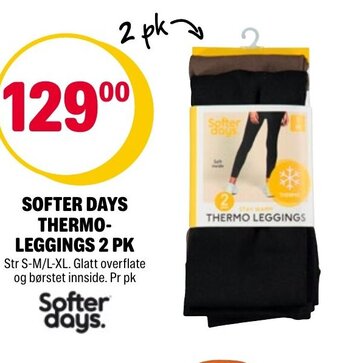Coop Extra SOFTER DAYS THERMO-LEGGINGS 2 PK tilbud