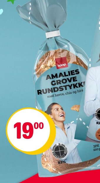 Coop Extra NYHET! AMALIES GROVE RUNDSTYKKER tilbud