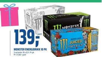 Coop Obs MONSTER ENERGIDRIKK 10 PK tilbud