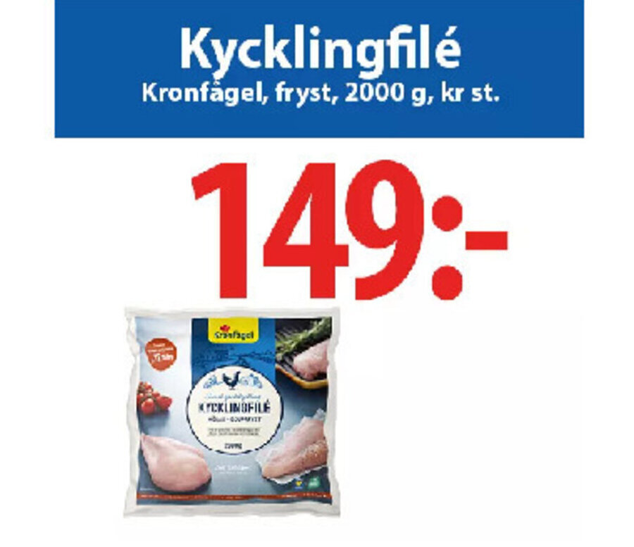 MaxiMat Charlottenberg Kycklingfilé Kronfågel tilbud