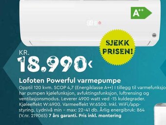 Mekk Lofoten Powerful varmepumpe tilbud