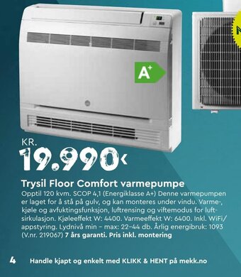 Mekk Trysil Floor Comfort varmepumpe tilbud