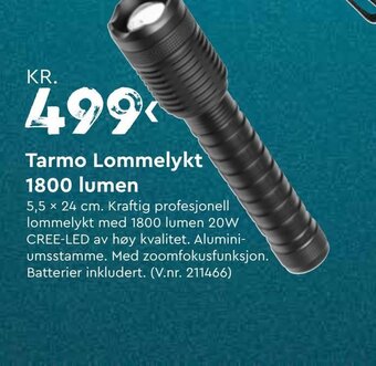 Mekk Tarmo Lommelykt 1800 lumen tilbud