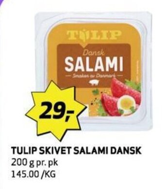 Bunnpris TULIP SKIVET SALAMI DANSK tilbud