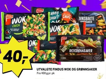 Bunnpris UTVALGTE FINDUS WOK OG GRØNNSAKER tilbud