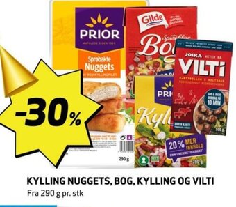 Bunnpris KYLLING NUGGETS, BOG, KYLLING OG VILTI tilbud