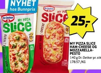 Bunnpris MY PIZZA SLICE HAM-CHEESE OG MOZZARELLA-PESTO tilbud