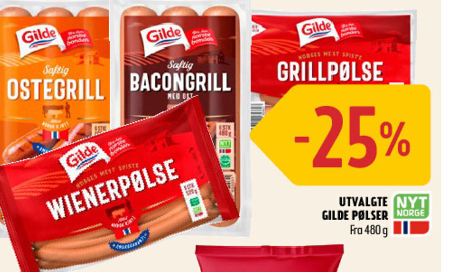 Coop Prix UTVALGTE GILDE PØLSER tilbud