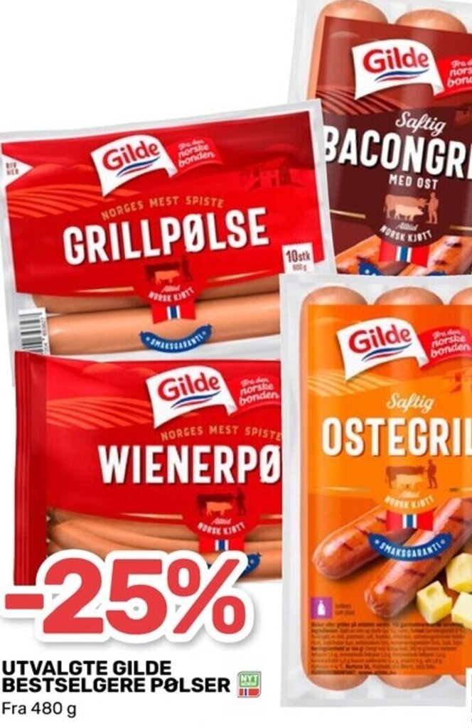 Coop Marked UTVALGTE GILDE BESTSELGERE PØLSER Fra 480 g tilbud
